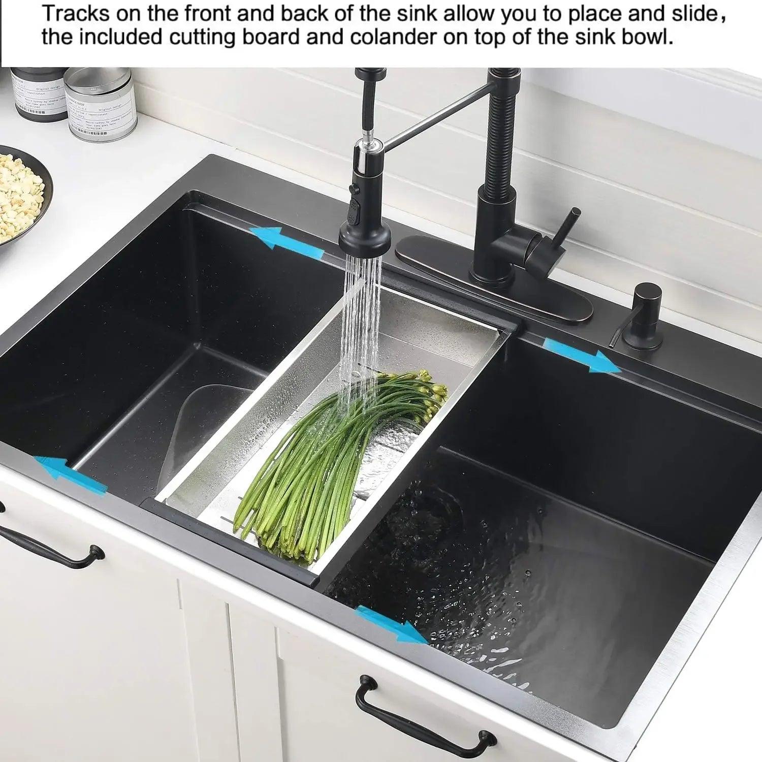 Gunmetal Black Drop In Kitchen Sink