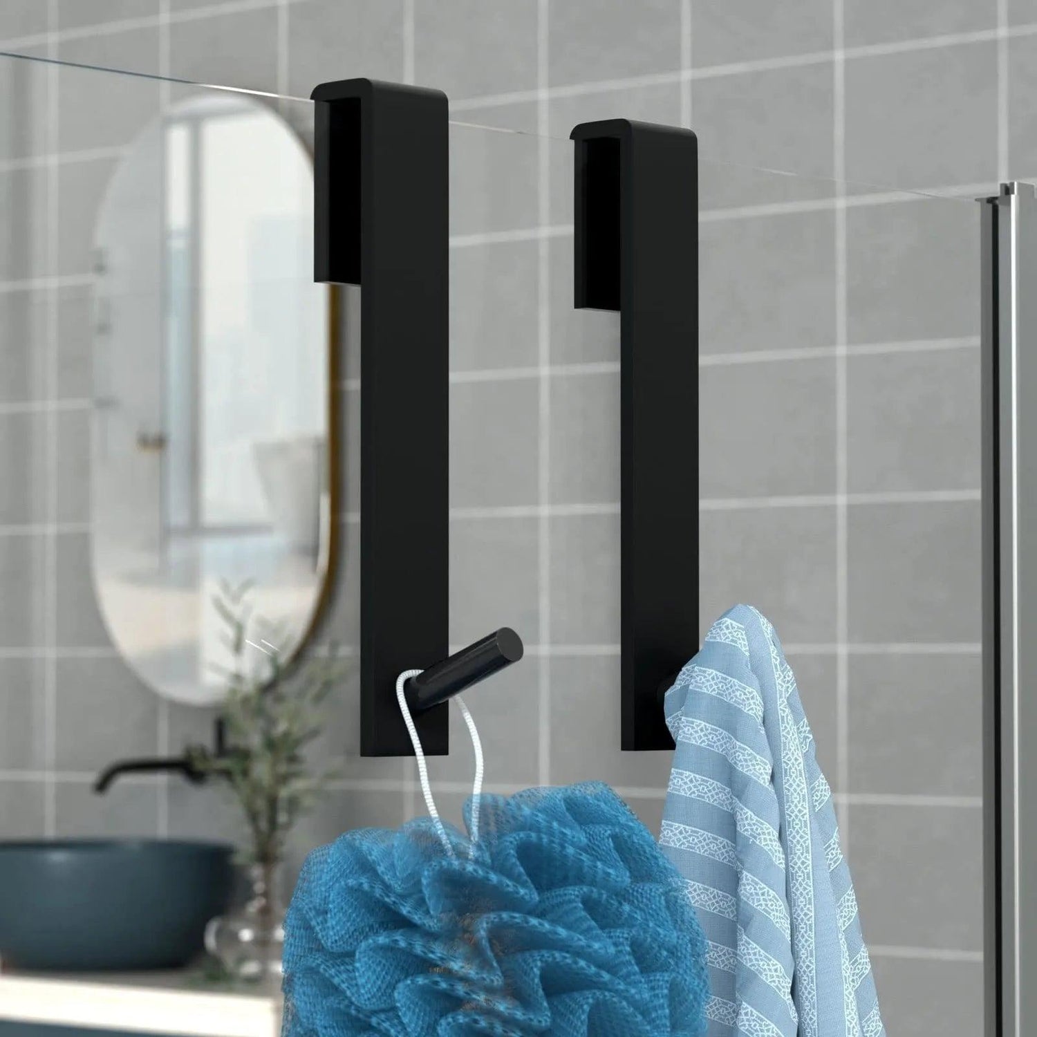 Stainless Steel Over Glass Door Towel Rack