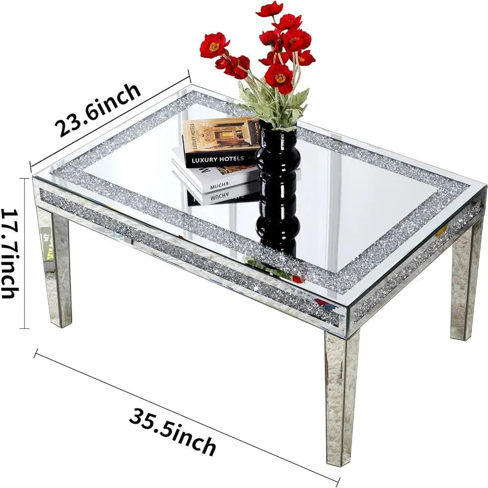 Silver Coffee Table With Crystals