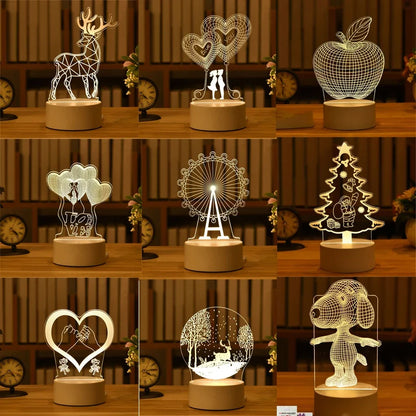 3D Lamp USB LED Night Lamp Christmas Decorations