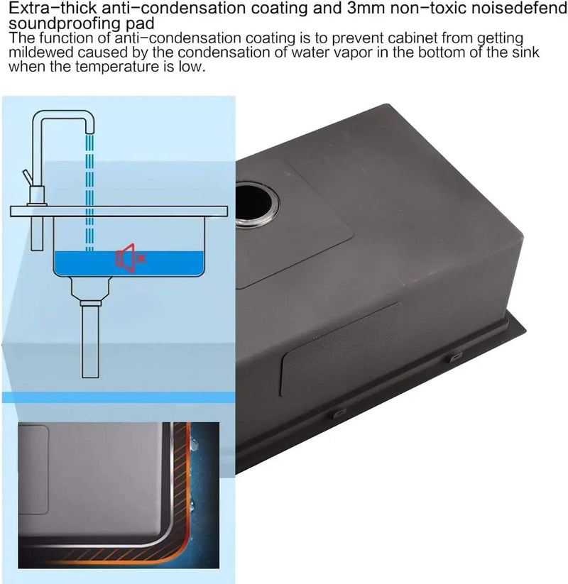 Gunmetal Black Drop In Kitchen Sink
