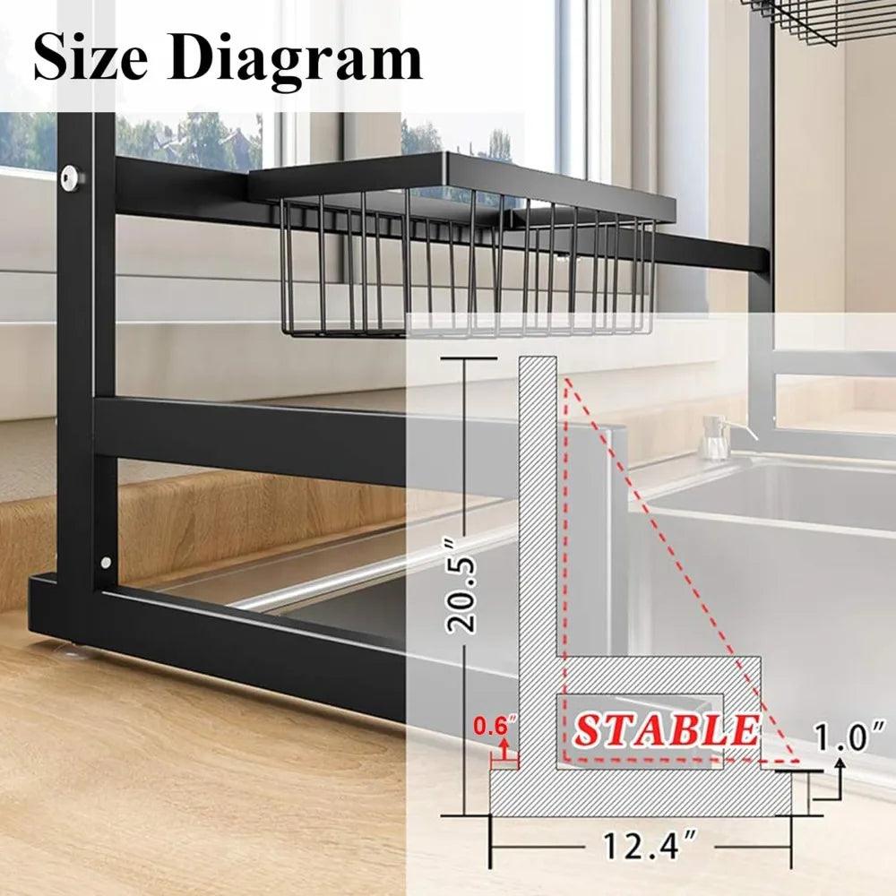 Adjustable (26.8&quot; to 34.6&quot;) Large Dish Drying Rack