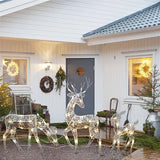 3pcs Iron Art Elk Deer Christmas Garden Decoration With LED Light Glowing