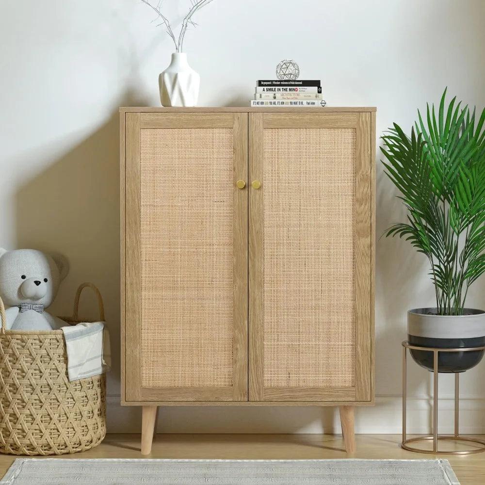 wooden foyer shoe cabinet with Shelves