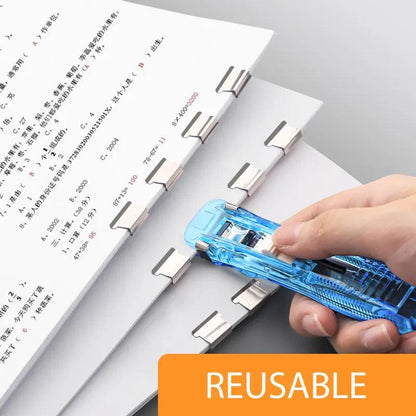 Mini Traceless Reusable Hand Clamp Push Stapler