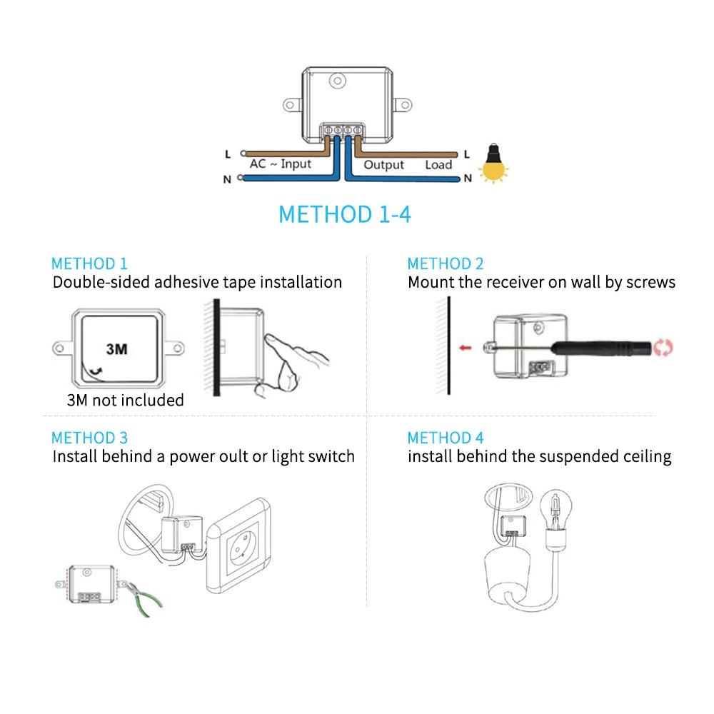 SIXWGH Smart Home Wireless 433mhz Light Switch Set