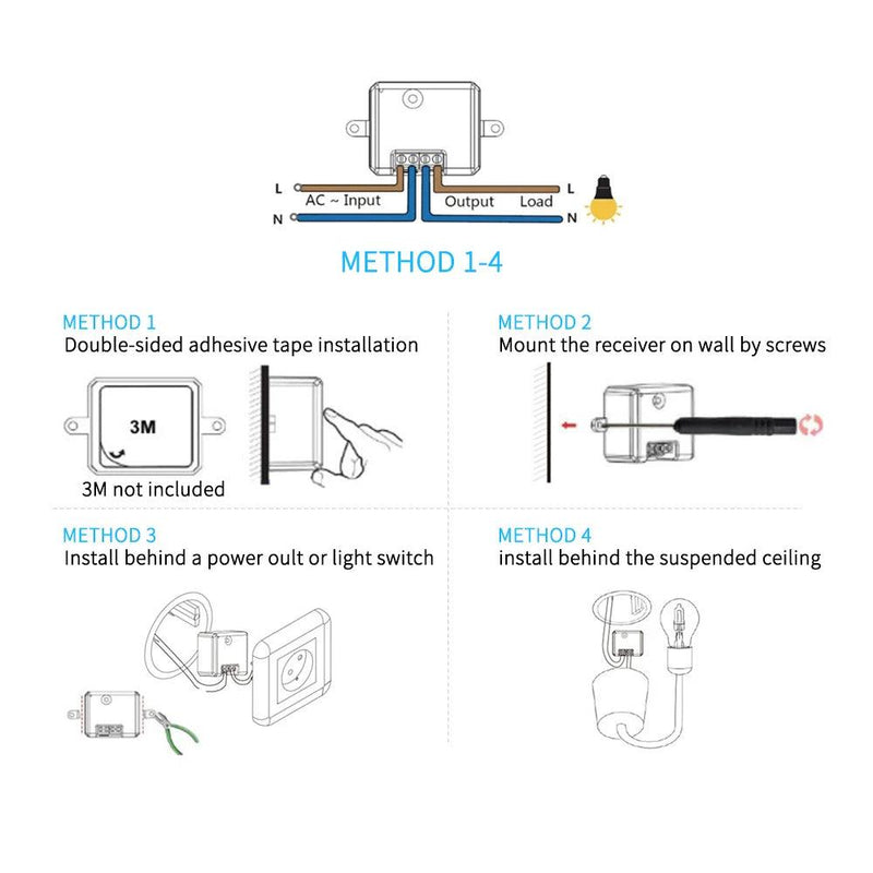 SIXWGH Smart Home Wireless 433mhz Light Switch Set