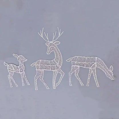 3pcs Iron Art Elk Deer Christmas Garden Decoration With LED Light Glowing