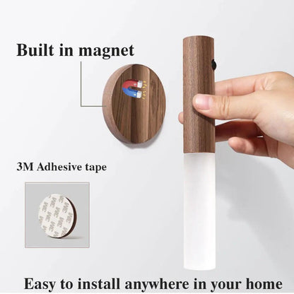 Magnetic Wall Lamp LED Wood Night Light