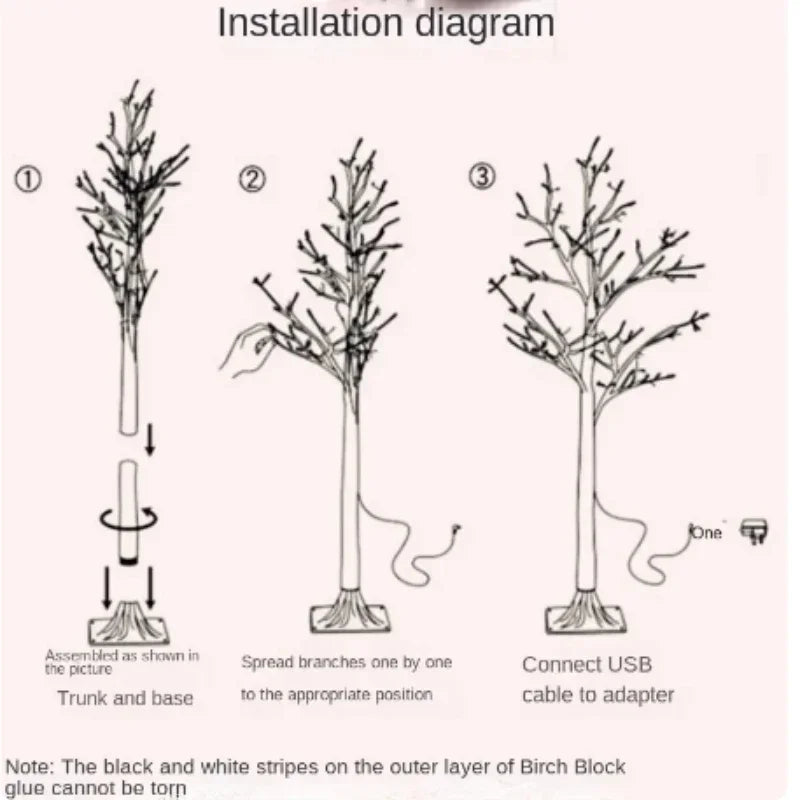 Christmas Decoration LED Birch Tree Lights or for any occasion