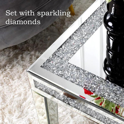 Silver Coffee Table With Crystals