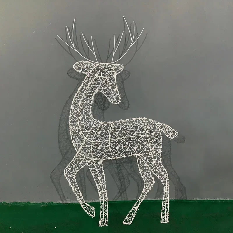 3pcs Iron Art Elk Deer Christmas Garden Decoration With LED Light Glowing