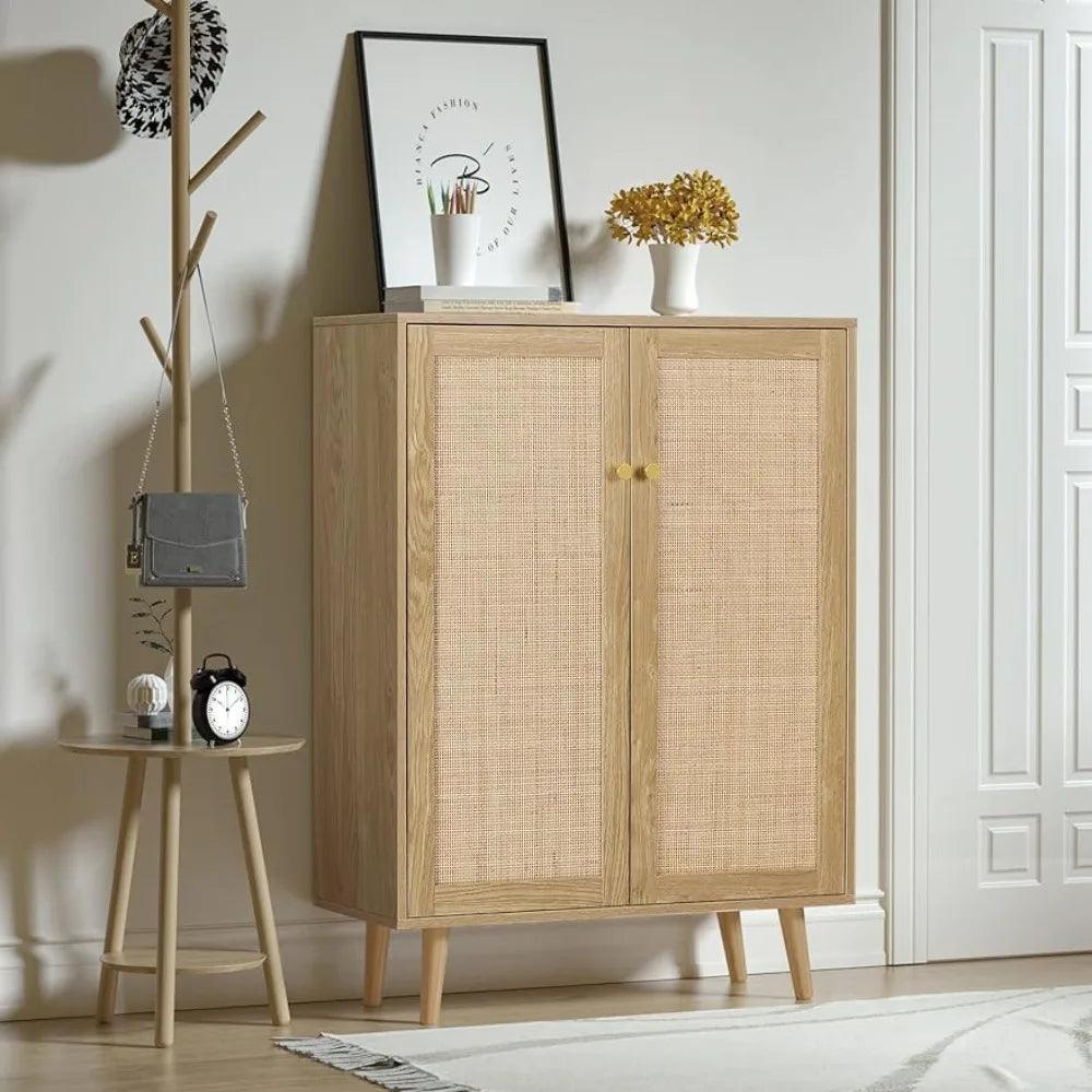 wooden foyer shoe cabinet with Shelves