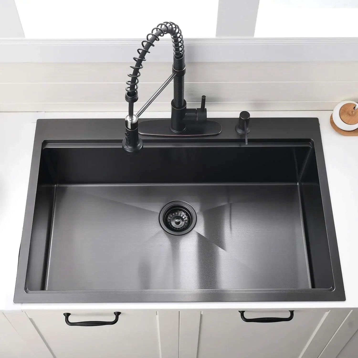 Gunmetal Black Drop In Kitchen Sink