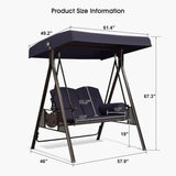 Outdoor Patio Porch Swing with Weather Resistant Steel Frame