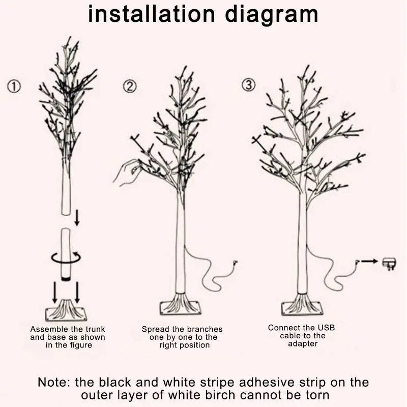 Christmas Decoration LED Birch Tree Lights or for any occasion