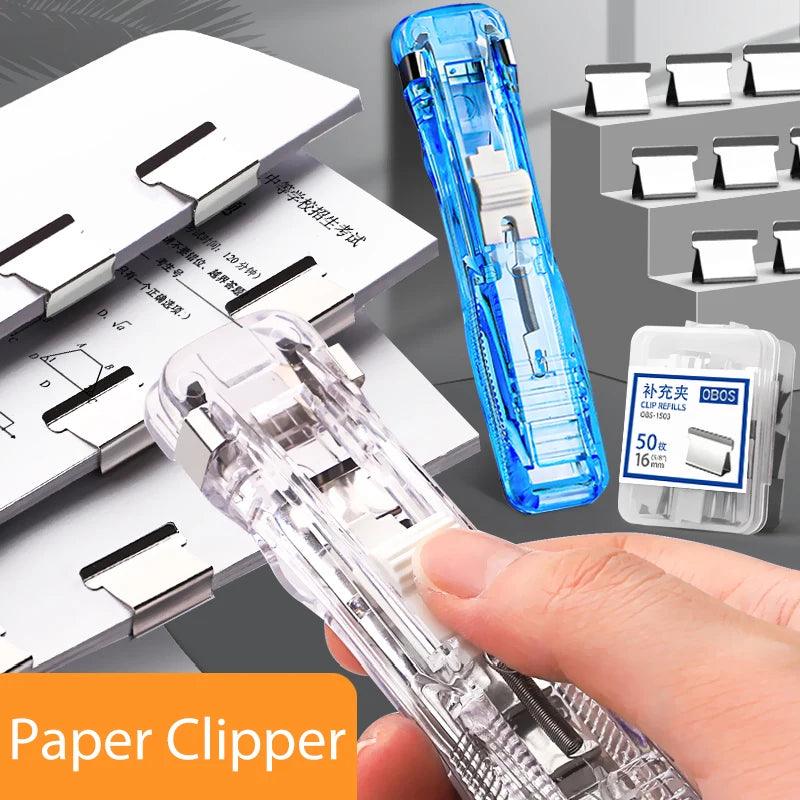 Mini Traceless Reusable Hand Clamp Push Stapler