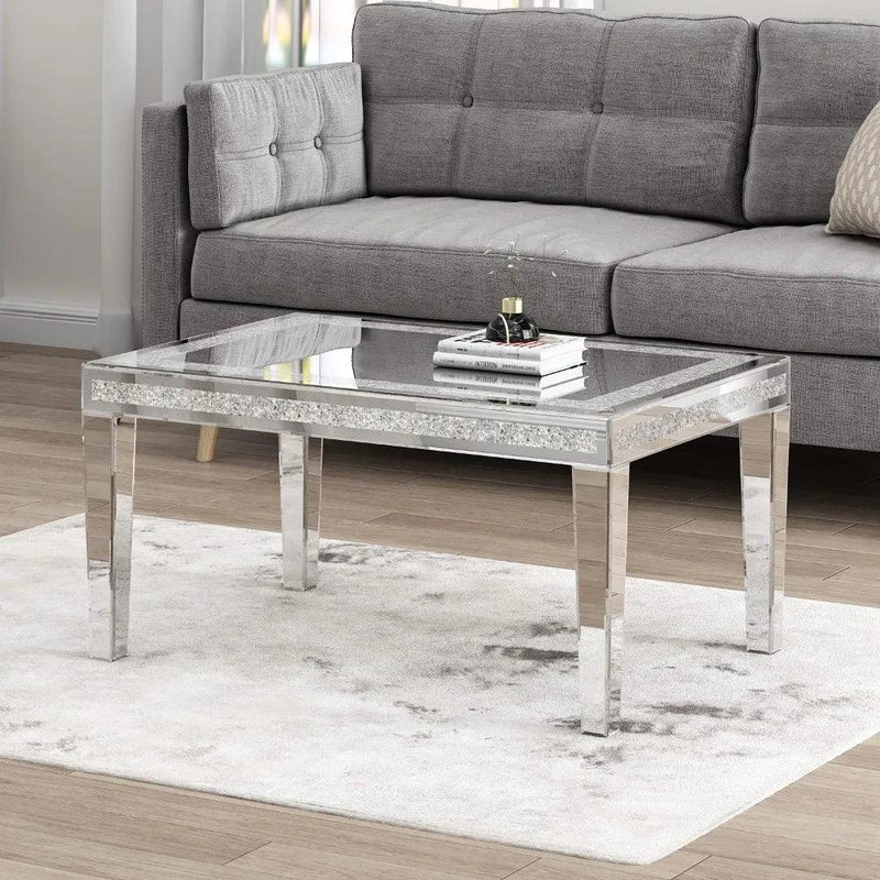Silver Coffee Table With Crystals