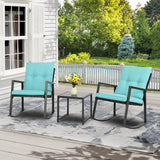 Patio Chairs 3 Piece Wicker Rocking Chair Set