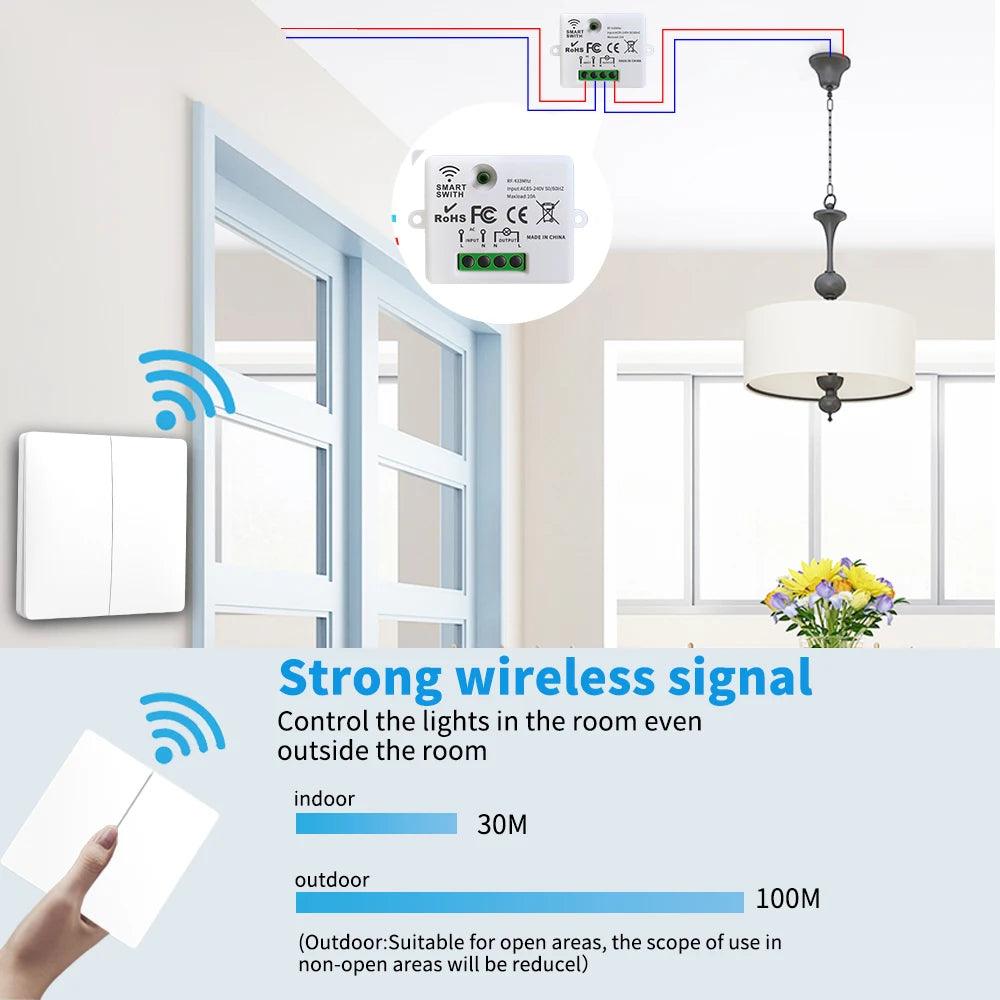 SIXWGH Smart Home Wireless 433mhz Light Switch Set